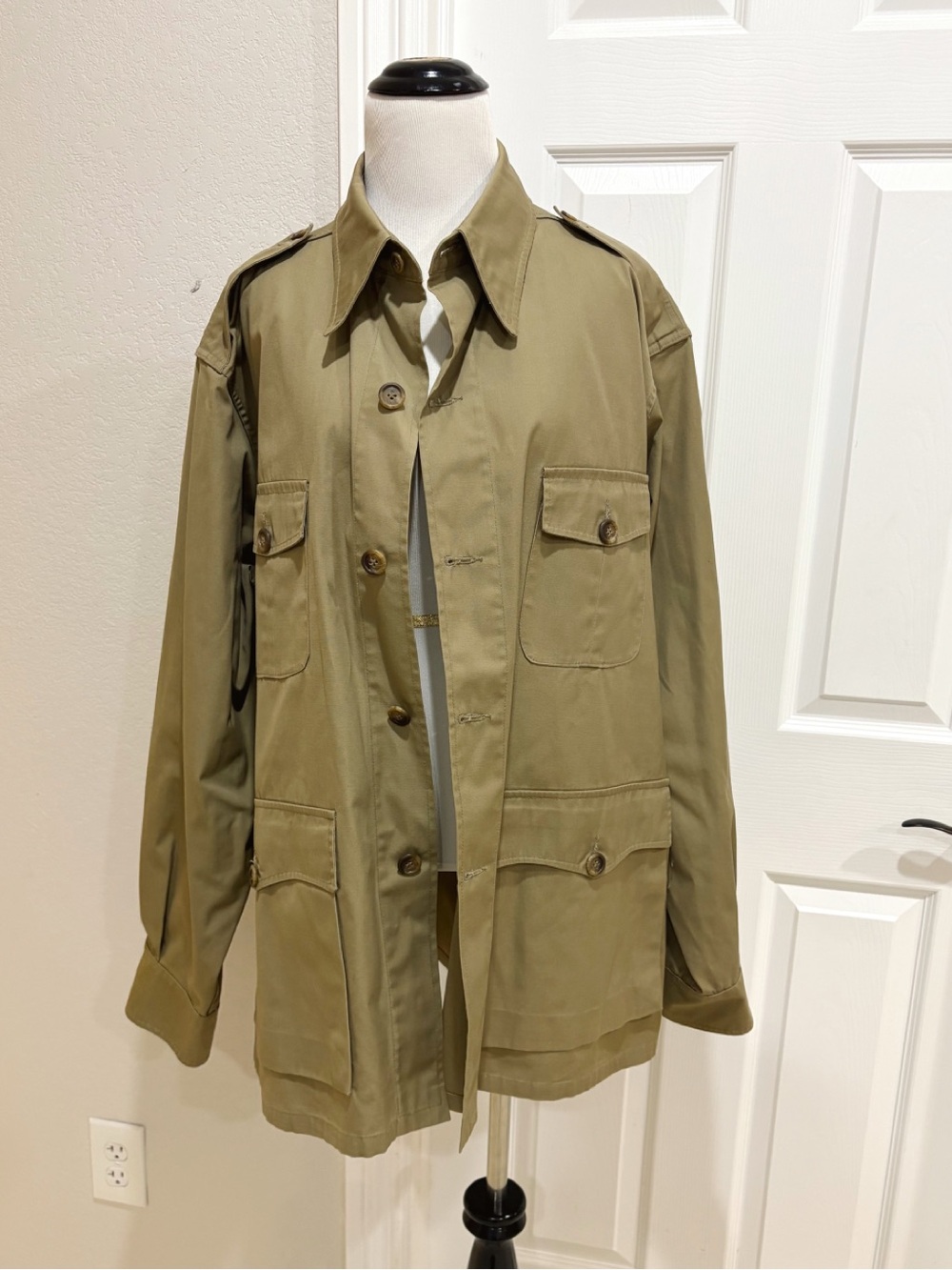 L.L.Bean 1970’s Safari Khaki Men's Utility Field Jacket Size 46/XL Fit